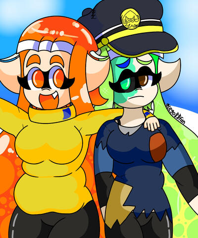 Mango hanging out with the Capt. (Aka Etsuko) (Made on February 21st, 2022)